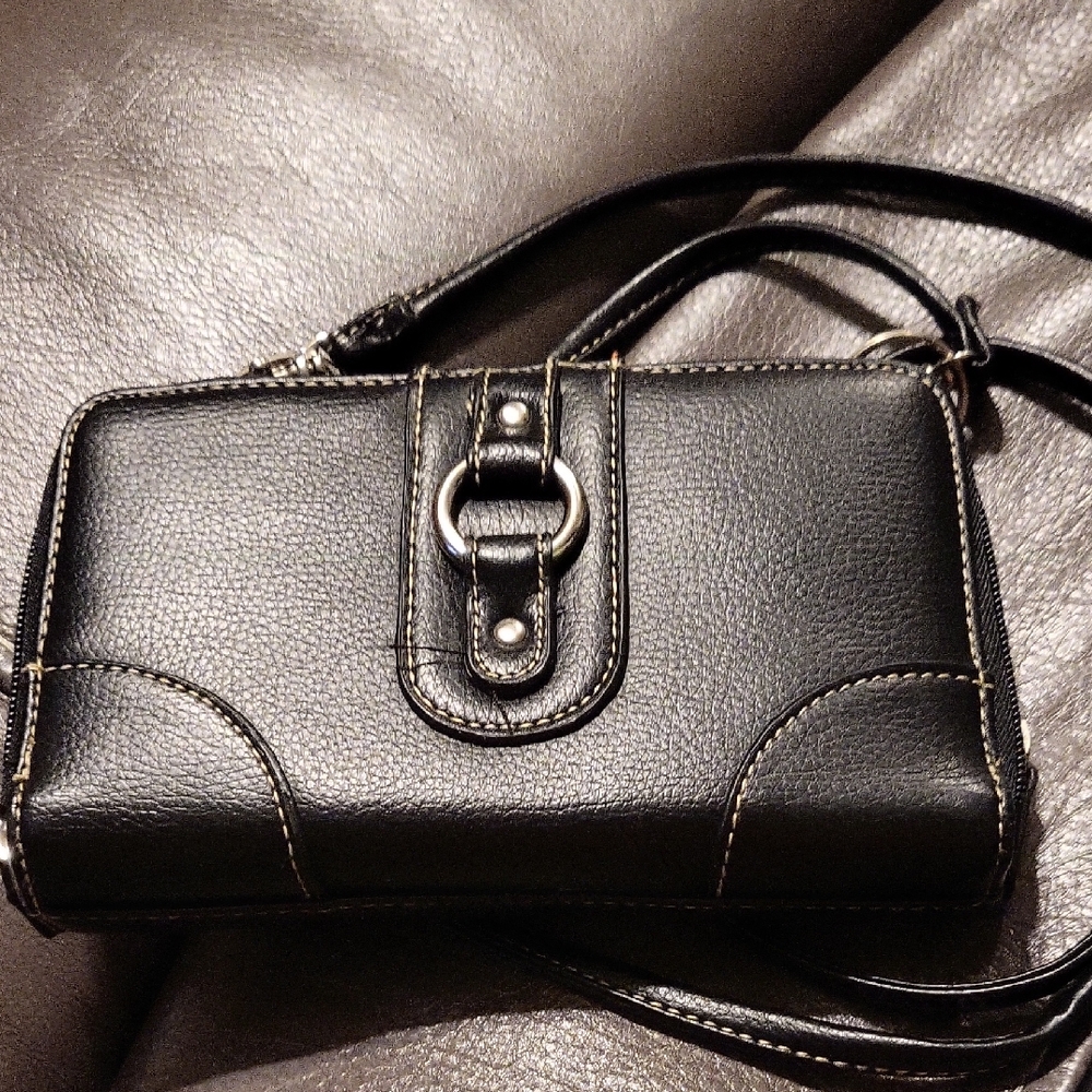 Black Leather Crossbody Bag